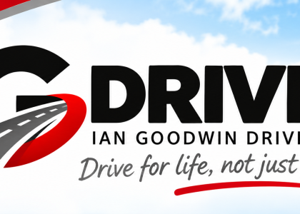 IG Driving Ian Goodwin Driving School logo with road graphic and Drive for life slogan